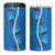 Hawaii Maile Lei 4 in 1 Can Cooler Tumbler With Blue Monstera Pattern