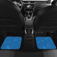 Hawaii Maile Lei Car Mats With Blue Monstera Pattern LT05 Set 2pcs - Back Blue - Polynesian Pride