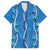 Hawaii Maile Lei Family Matching Long Sleeve Bodycon Dress and Hawaiian Shirt With Blue Monstera Pattern