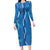 Hawaii Maile Lei Family Matching Long Sleeve Bodycon Dress and Hawaiian Shirt With Blue Monstera Pattern