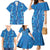 Hawaii Maile Lei Family Matching Mermaid Dress and Hawaiian Shirt With Blue Monstera Pattern