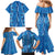 Hawaii Maile Lei Family Matching Mermaid Dress and Hawaiian Shirt With Blue Monstera Pattern