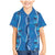 Hawaii Maile Lei Family Matching Mermaid Dress and Hawaiian Shirt With Blue Monstera Pattern