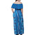 Hawaii Maile Lei Family Matching Off Shoulder Maxi Dress and Hawaiian Shirt With Blue Monstera Pattern