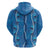 Hawaii Maile Lei Hoodie With Blue Monstera Pattern