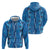 Hawaii Maile Lei Hoodie With Blue Monstera Pattern