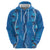 Hawaii Maile Lei Hoodie With Blue Monstera Pattern