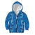 Hawaii Maile Lei Kid Hoodie With Blue Monstera Pattern