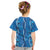 Hawaii Maile Lei Kid T Shirt With Blue Monstera Pattern