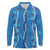 Hawaii Maile Lei Long Sleeve Polo Shirt With Blue Monstera Pattern