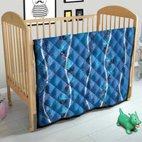 Hawaii Maile Lei Quilt With Blue Monstera Pattern LT05 - Polynesian Pride