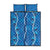 Hawaii Maile Lei Quilt Bed Set With Blue Monstera Pattern