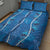 Hawaii Maile Lei Quilt Bed Set With Blue Monstera Pattern