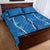 Hawaii Maile Lei Quilt Bed Set With Blue Monstera Pattern