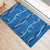 Hawaii Maile Lei Rubber Doormat With Blue Monstera Pattern