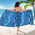 Hawaii Maile Lei Sarong With Blue Monstera Pattern