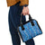 Hawaii Maile Lei Shoulder Handbag With Blue Monstera Pattern