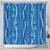 Hawaii Maile Lei Shower Curtain With Blue Monstera Pattern