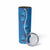 Hawaii Maile Lei Skinny Tumbler With Blue Monstera Pattern