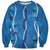 Hawaii Maile Lei Sweatshirt With Blue Monstera Pattern