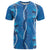 Hawaii Maile Lei T Shirt With Blue Monstera Pattern