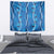 Hawaii Maile Lei Tapestry With Blue Monstera Pattern