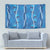 Hawaii Maile Lei Tapestry With Blue Monstera Pattern