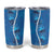 Hawaii Maile Lei Tumbler Cup With Blue Monstera Pattern