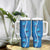 Hawaii Maile Lei Tumbler With Handle With Blue Monstera Pattern