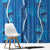 Hawaii Maile Lei Window Curtain With Blue Monstera Pattern