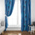 Hawaii Maile Lei Window Curtain With Blue Monstera Pattern