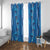 Hawaii Maile Lei Window Curtain With Blue Monstera Pattern