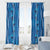 Hawaii Maile Lei Window Curtain With Blue Monstera Pattern