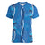 Hawaii Maile Lei Women V-Neck T-Shirt With Blue Monstera Pattern