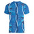 Hawaii Maile Lei Women V-Neck T-Shirt With Blue Monstera Pattern