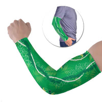 Hawaii Maile Lei Arm Sleeves With Green Monstera Pattern LT05 Set of 2 Green - Polynesian Pride
