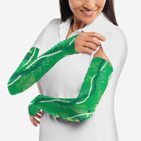 Hawaii Maile Lei Arm Sleeves With Green Monstera Pattern LT05 - Polynesian Pride