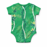 Hawaii Maile Lei Baby Onesie With Green Monstera Pattern LT05 - Polynesian Pride