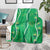 Hawaii Maile Lei Blanket With Green Monstera Pattern