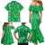 Hawaii Maile Lei Family Matching Mermaid Dress and Hawaiian Shirt With Green Monstera Pattern