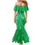 Hawaii Maile Lei Family Matching Mermaid Dress and Hawaiian Shirt With Green Monstera Pattern