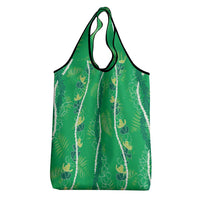 Hawaii Maile Lei Grocery Bag With Green Monstera Pattern LT05 - Polynesian Pride