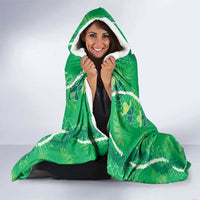 Hawaii Maile Lei Hooded Blanket With Green Monstera Pattern LT05 - Polynesian Pride
