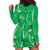 Hawaii Maile Lei Hoodie Dress With Green Monstera Pattern