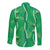 Hawaii Maile Lei Long Sleeve Button Shirt With Green Monstera Pattern