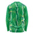 Hawaii Maile Lei Long Sleeve Shirt With Green Monstera Pattern