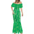 Hawaii Maile Lei Mermaid Dress With Green Monstera Pattern