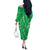 Hawaii Maile Lei Off The Shoulder Long Sleeve Dress With Green Monstera Pattern