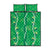 Hawaii Maile Lei Quilt Bed Set With Green Monstera Pattern