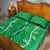 Hawaii Maile Lei Quilt Bed Set With Green Monstera Pattern